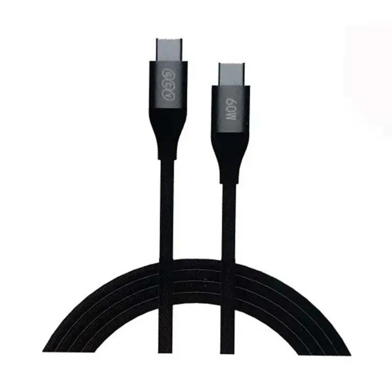 کابل شارژ کنفی USB-C به USB-C کیو سی وای مدل DC21 توان 60 وات طول 1.2 متر